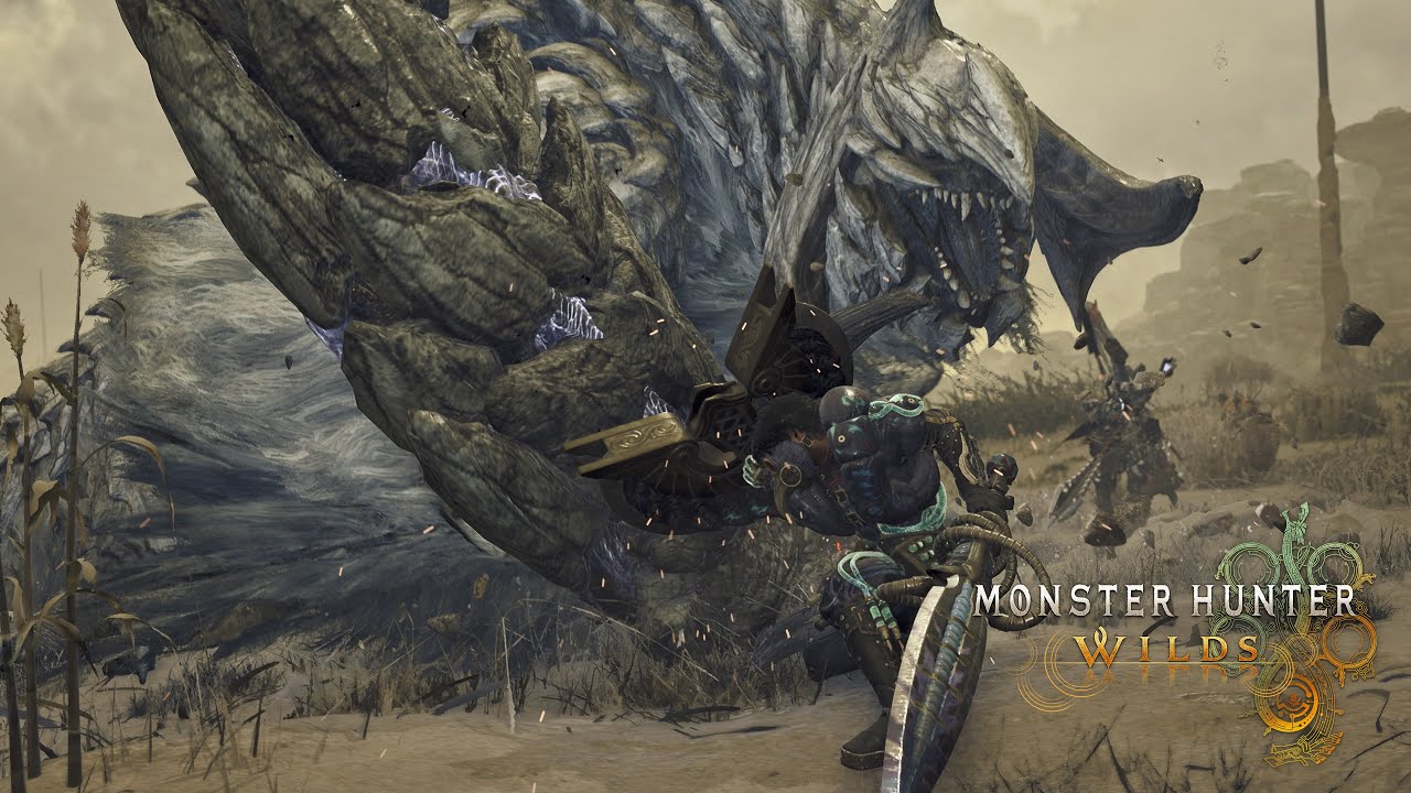 Caçadores Monster Hunter Wilds viajando pelas Terras Proibidas
