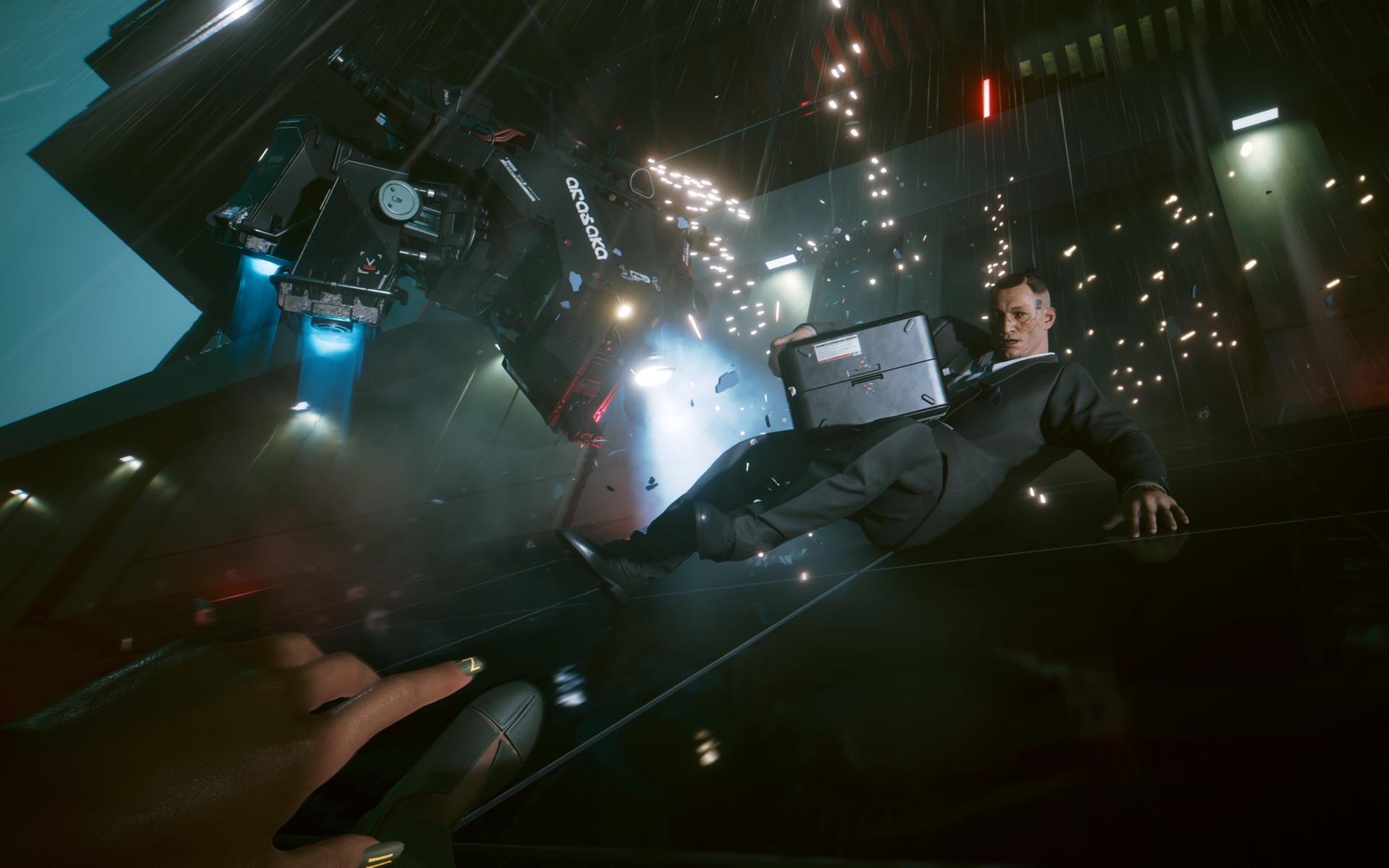 Official Cyberpunk 2077 action scene used for build planning