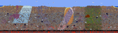 Official Terraria Wiki map illustrating the initial Hardmode world changes