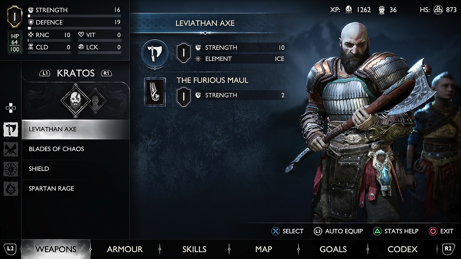 Official God of War Ragnarök equipment and progression scene