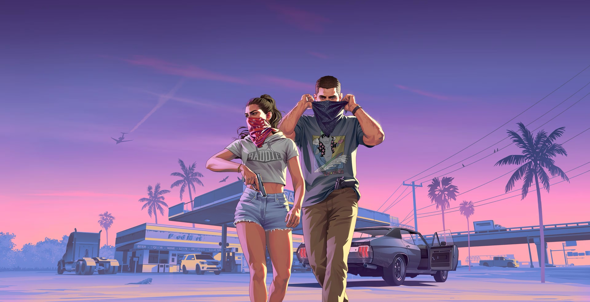 Lucia and Jason stand together in official GTA 6 artwork