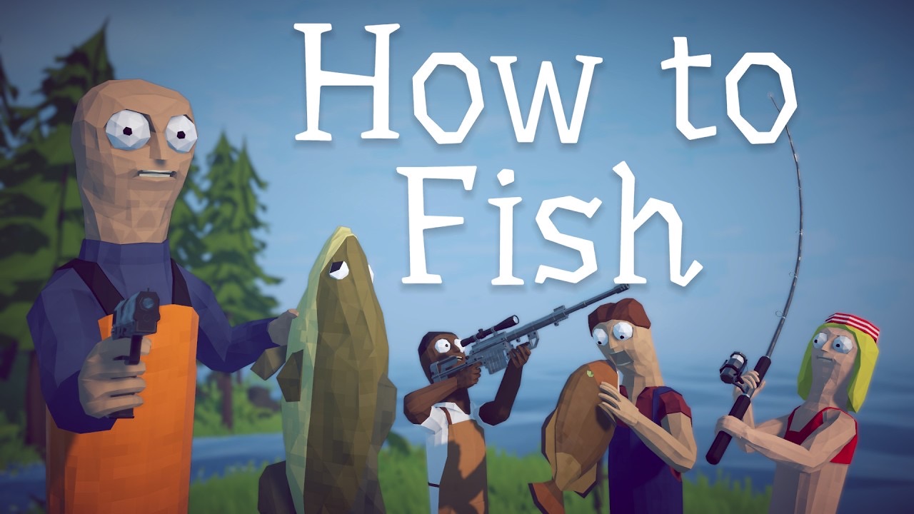 The four-player cast shown in the official How to Fish release trailer