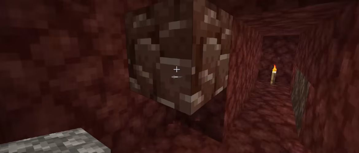 Ancient debris exposed in the Nether in an official Minecraft image