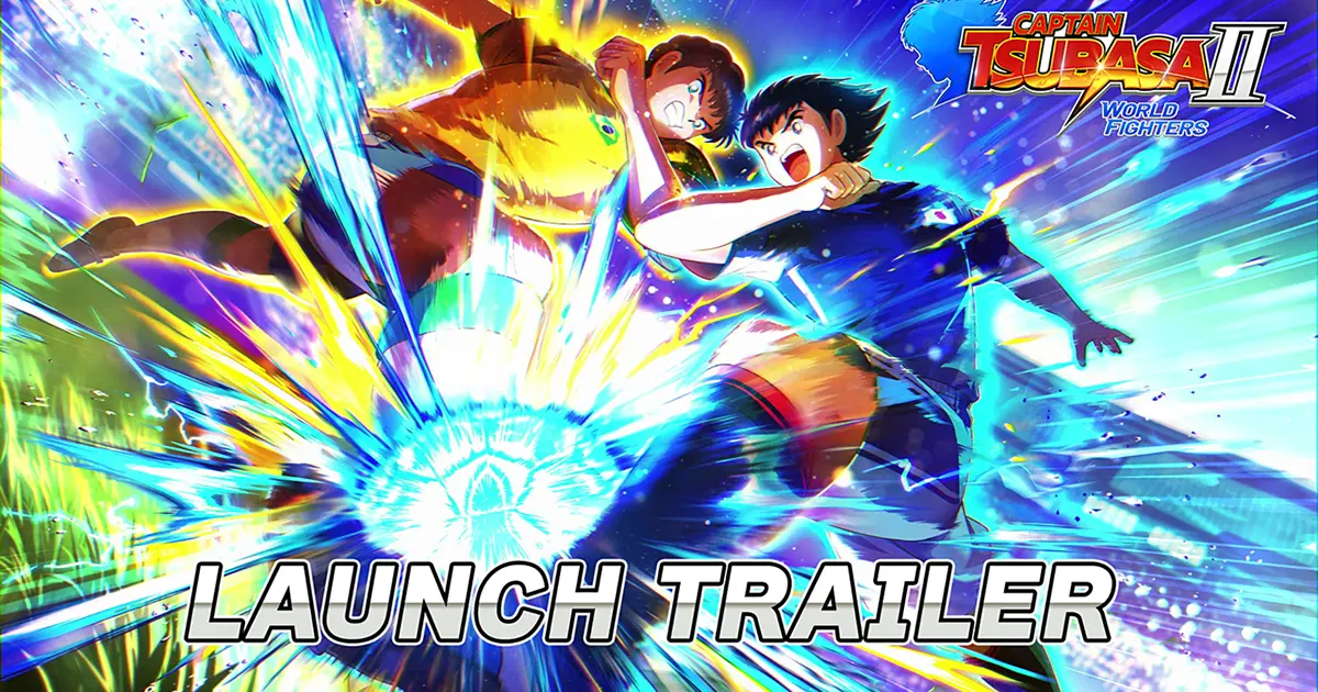 Captain Tsubasa players collide during a colorful official launch-trailer scene