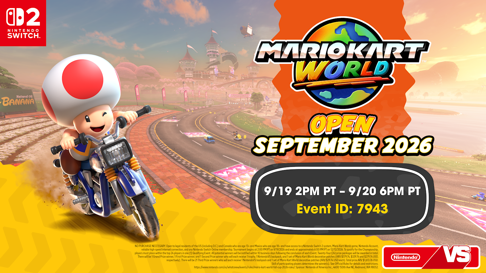 Mario and other racers in colorful official Mario Kart World artwork