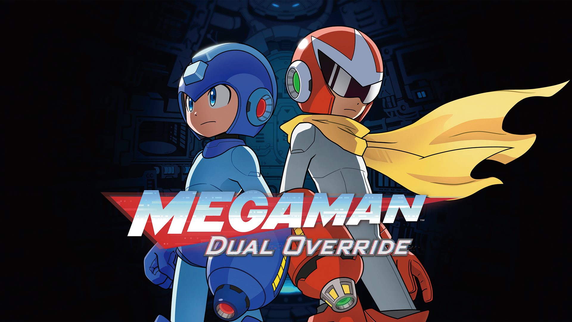 Mega Man and Proto Man in official Dual Override key artwork