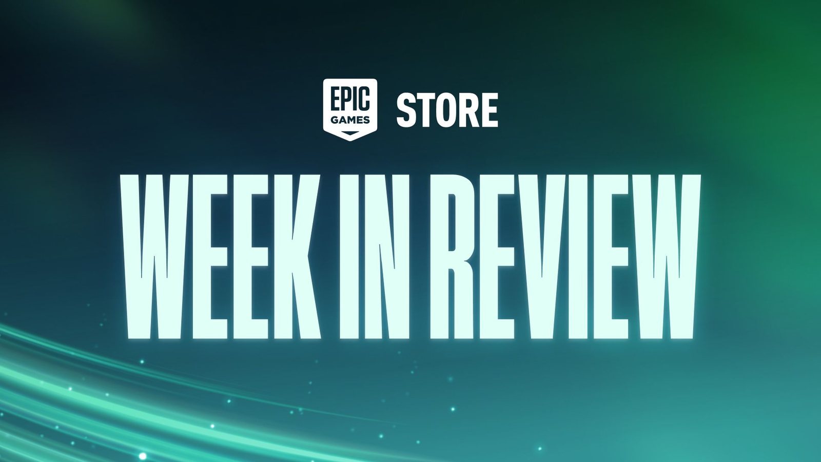 Arte de jogo vibrante do resumo semanal oficial Epic Games Store