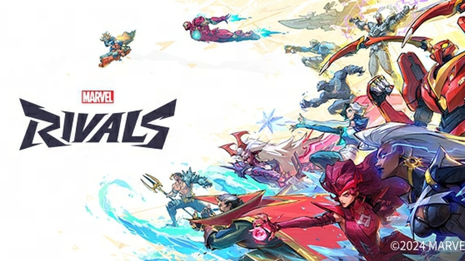 Heróis de Marvel Rivals em arte oficial brilhante do jogo