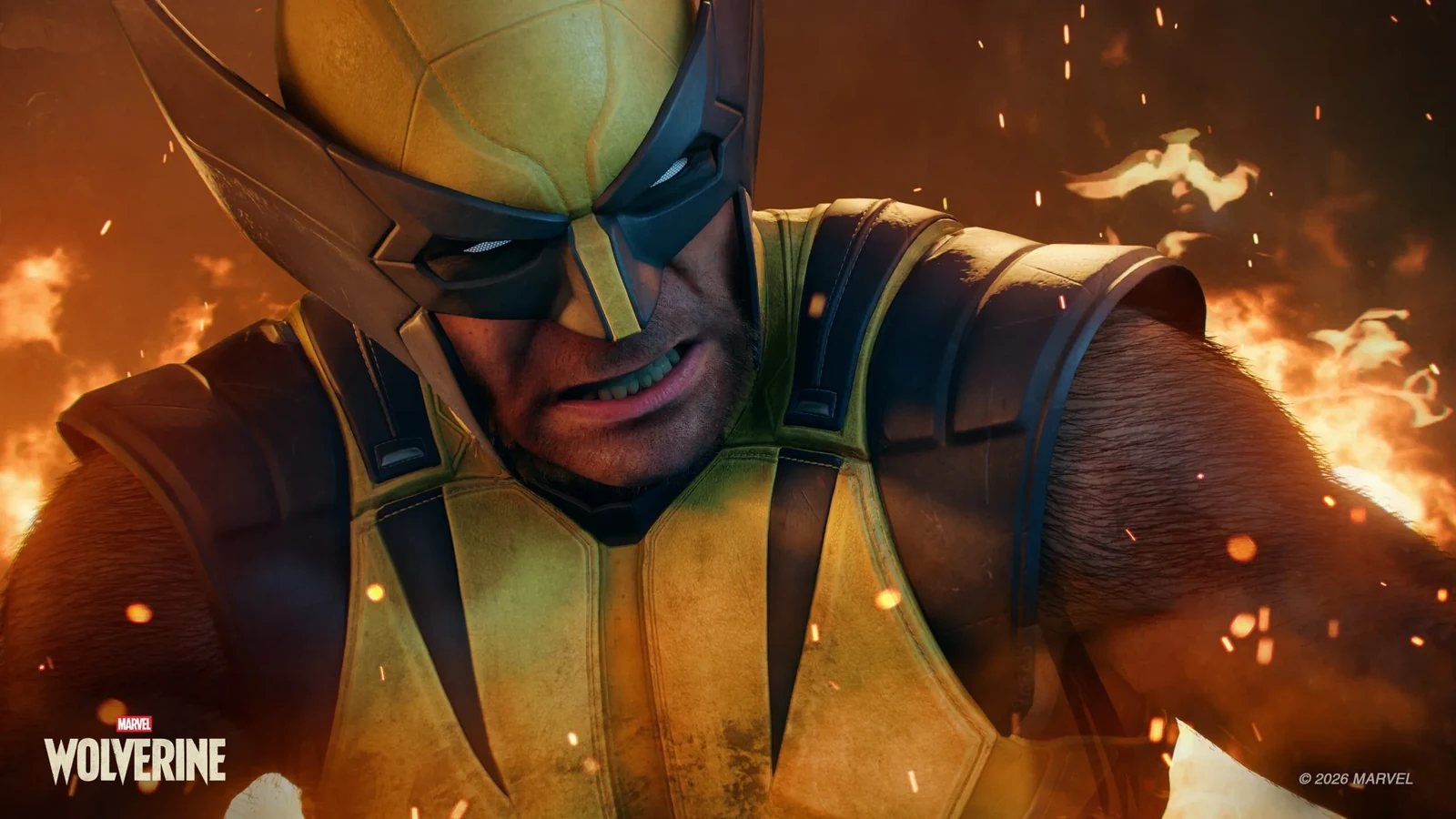 Wolverine estendendo suas garras na arte de jogabilidade oficial Marvel's Wolverine.