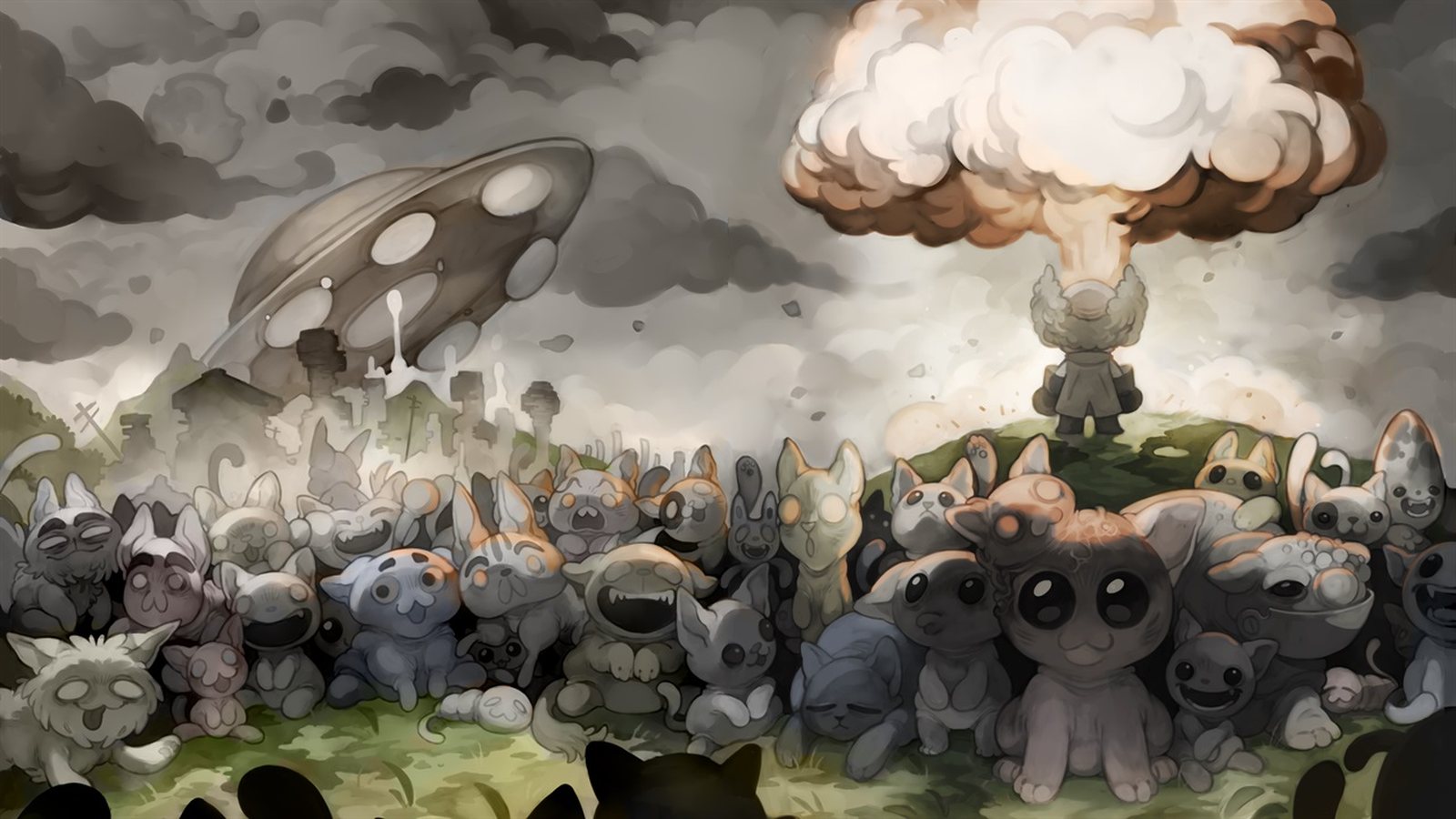 大量の猫の軍隊がMewgenicsの戦場を埋めています。