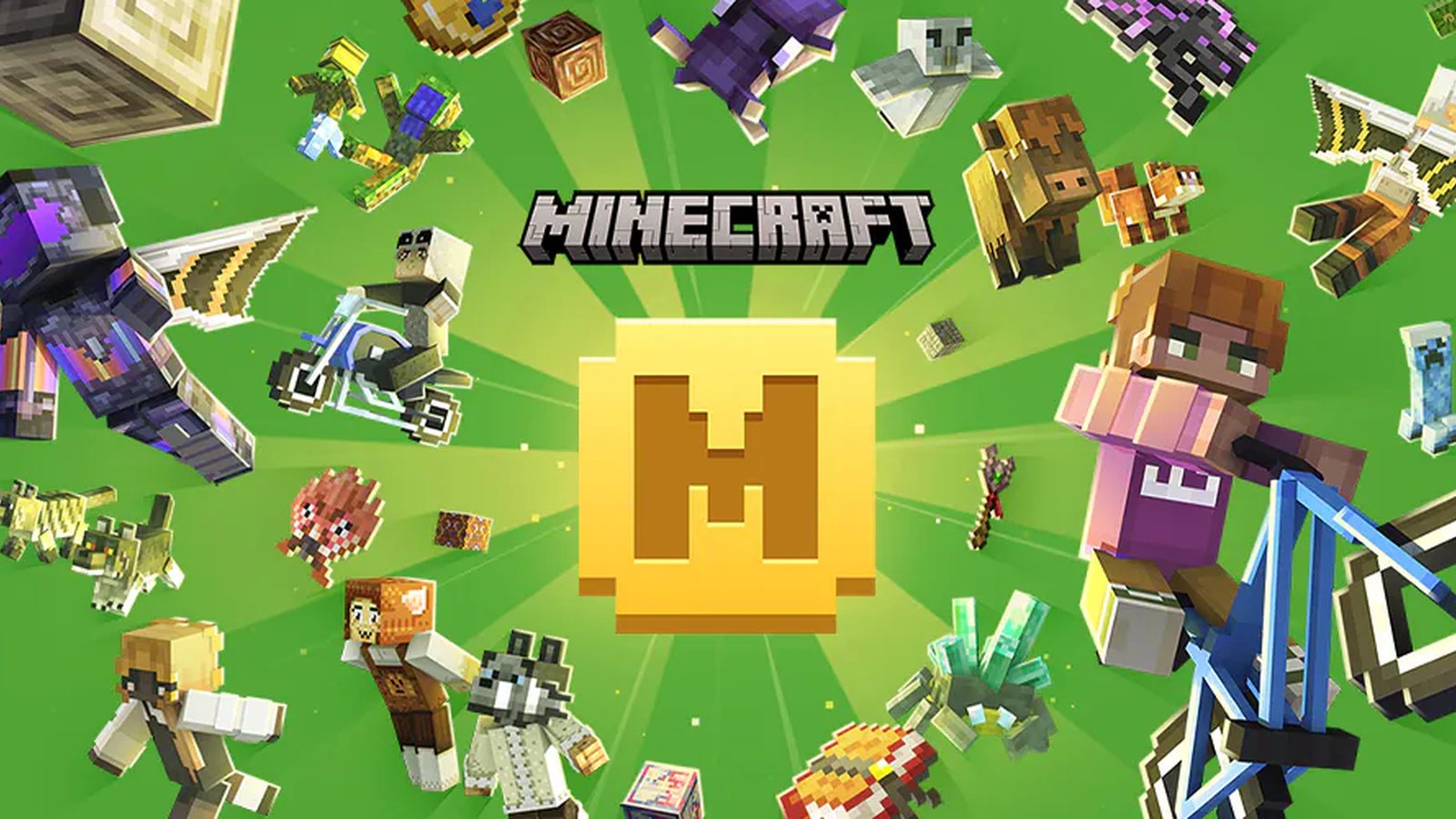Offizielle Minecraft Minecoins und Nintendo Switch Konto-Grafik