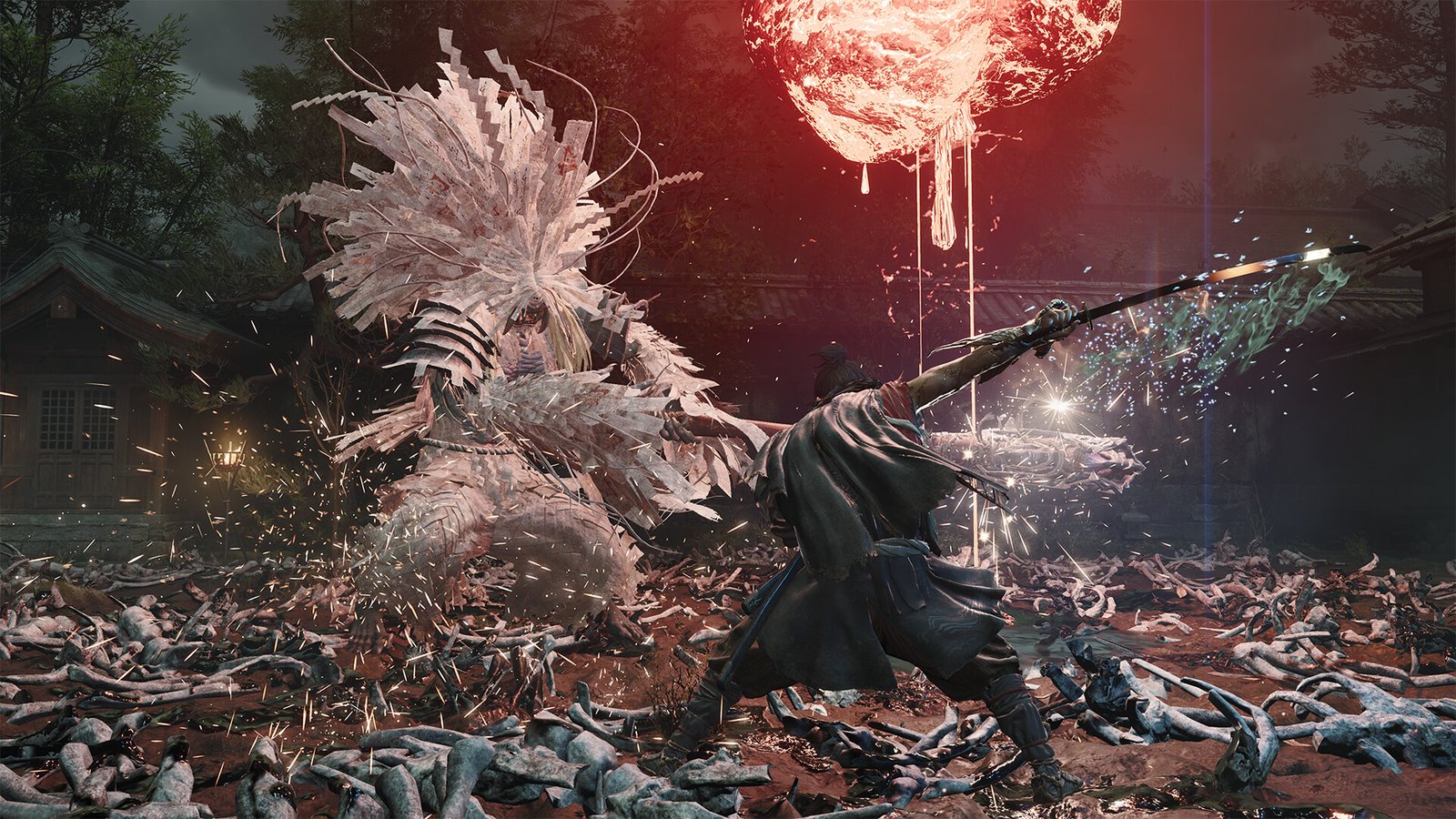 Miyamoto Musashi kämpft in einem offiziellen Onimusha-Gameplay-Screenshot gegen einen Genma