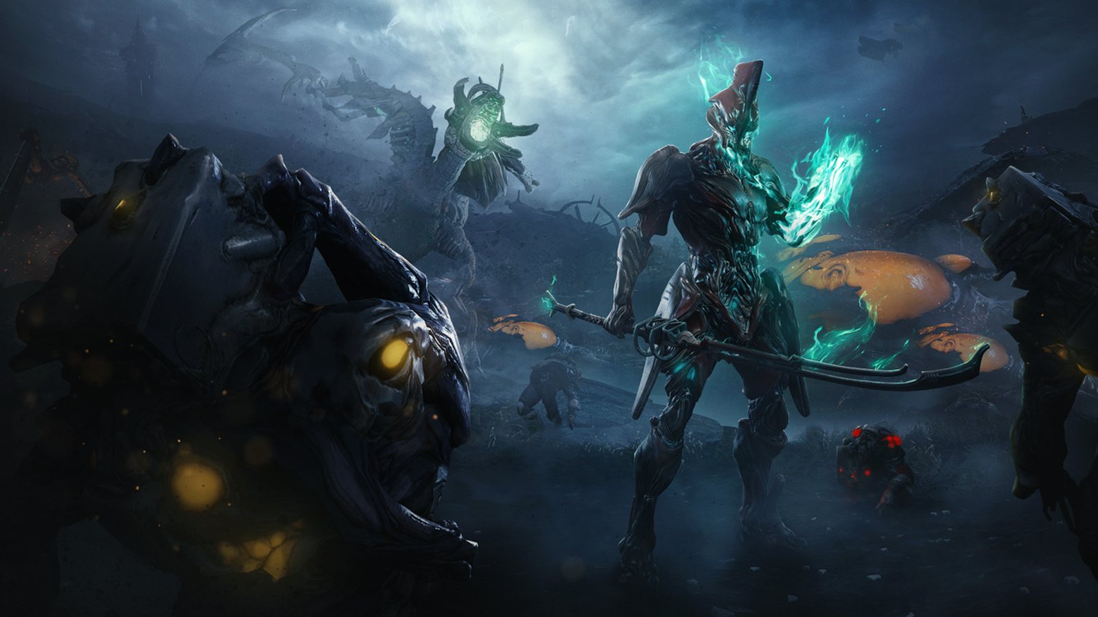 Warframe Tenno fighting Infested enemies in official Operation Plague Star artwork