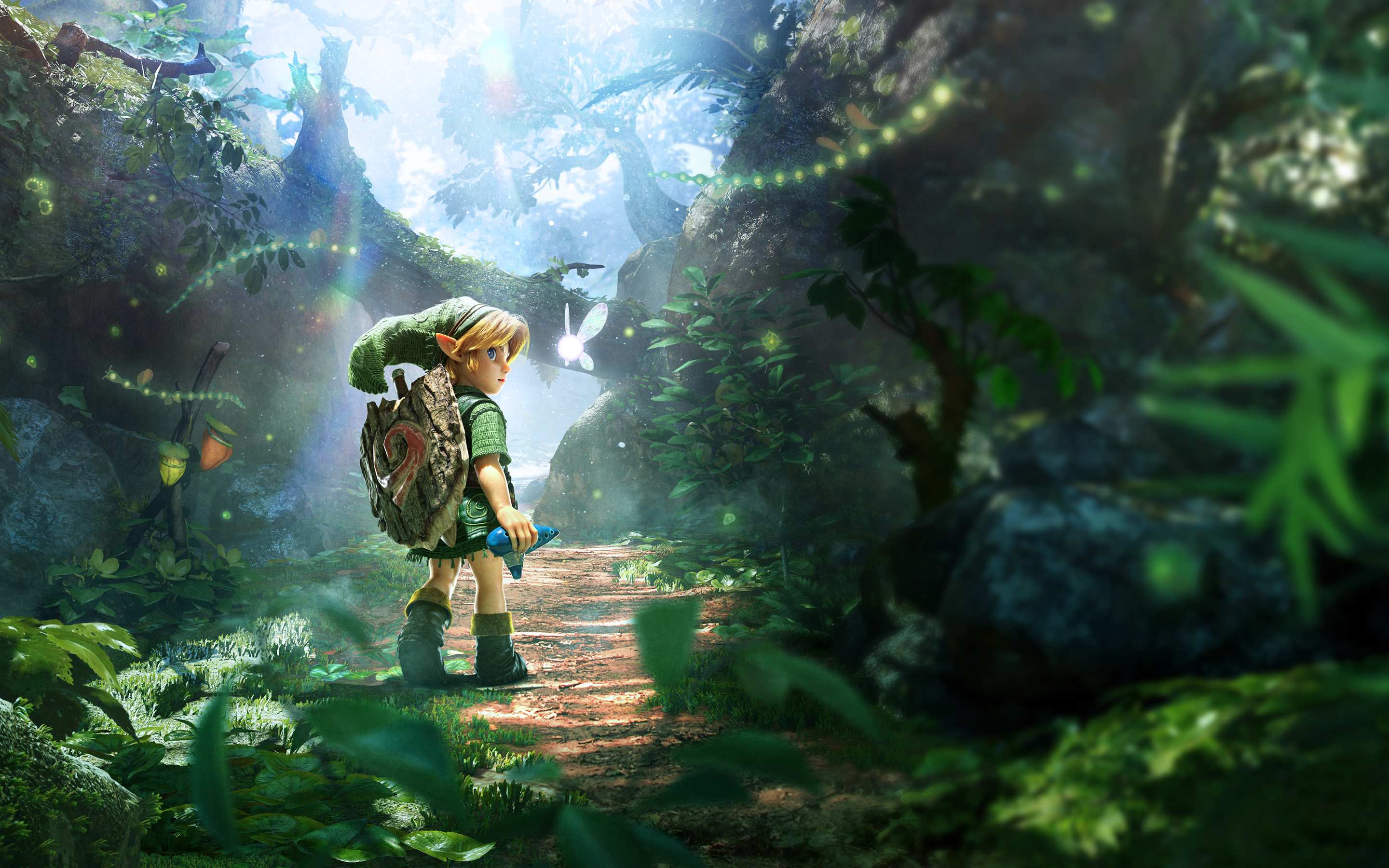 Young Link and Navi in official Ocarina of Time Switch 2 key art