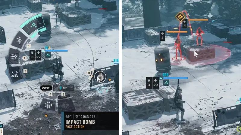 Zero Company mission interface showing an Operator's utility action and affected targets